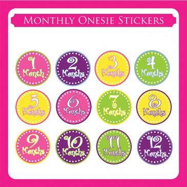 Monthly Onesie Sticker  *Bright Cheer*