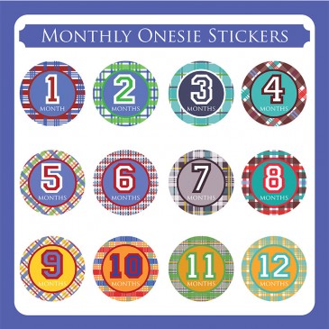 Monthly Onesie Sticker  *Madris Round*