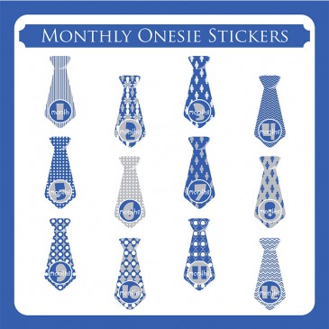 Monthly Onesie Sticker  *Nautical Tie*