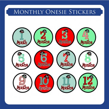 Monthly Onesie Sticker  *Pirate*