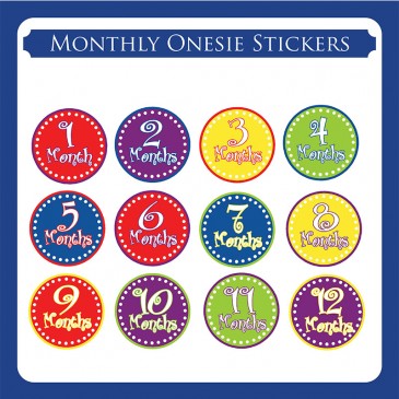 Monthly Onesie Sticker  *Primary Girl*