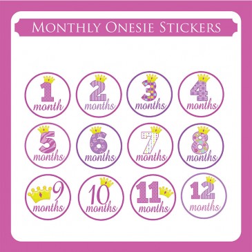 Monthly Onesie Sticker  *Princess*