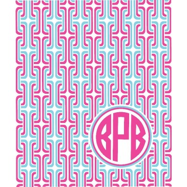 Aqua and Pink Rozel Blanket 