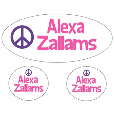 Waterproof Labels *Peace Pink and Purple*