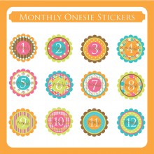 Monthly Onesie Sticker  *Bright-N-Light*