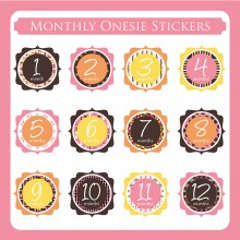 Monthly Onesie Sticker  *Chocolate Fun*