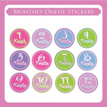 Monthly Onesie Sticker  *Pastel Madness*