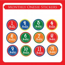 Monthly Onesie Sticker  *Primary Boy*