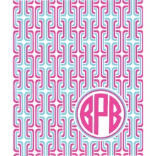 Aqua and Pink Rozel Blanket 