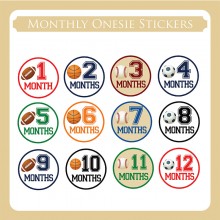 Monthly Onesie Sticker  *Sports*
